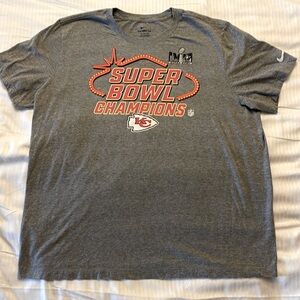 KC Chiefs Nike Gray Super Bowl LVIII Champions Locker Room Trophy T-Shirt